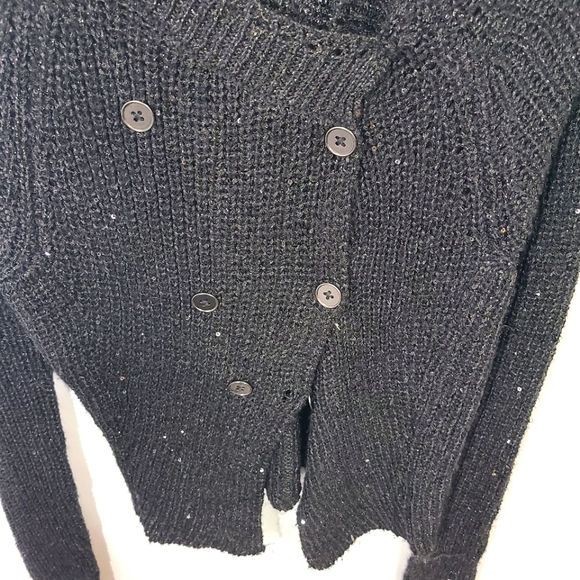 Jennifer Lopez Women's Size Medium M Black Sparkling Allover Sequin Sweater Top - Picture 3 of 7